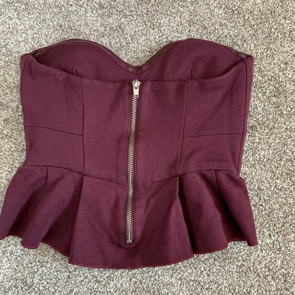 Burgundy bustier top Size 4 - Picture 2 of 3